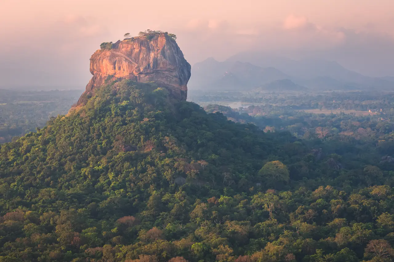 Sigiriya rock fortress at sunrise in Sri Lanka's Cultural Triangle